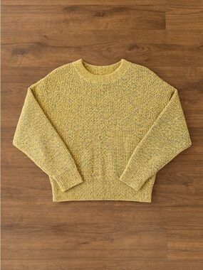 Uniqlo Marled Knit Cotton Sweater Yellow | Crewneck Cozy Pullover